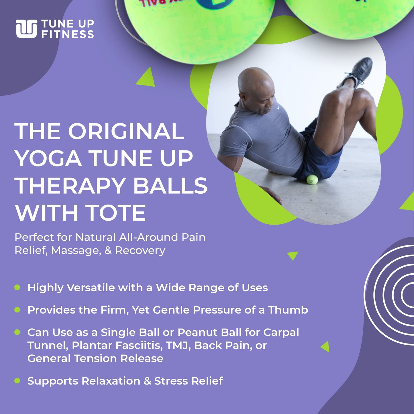 Par de Pelotas de Terapia Yoga Tune Up Verde Brillante