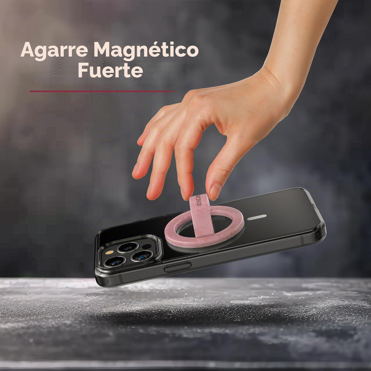 Soporte Magnético para Teléfono Compatible con MagSafe Rosa Purpurina