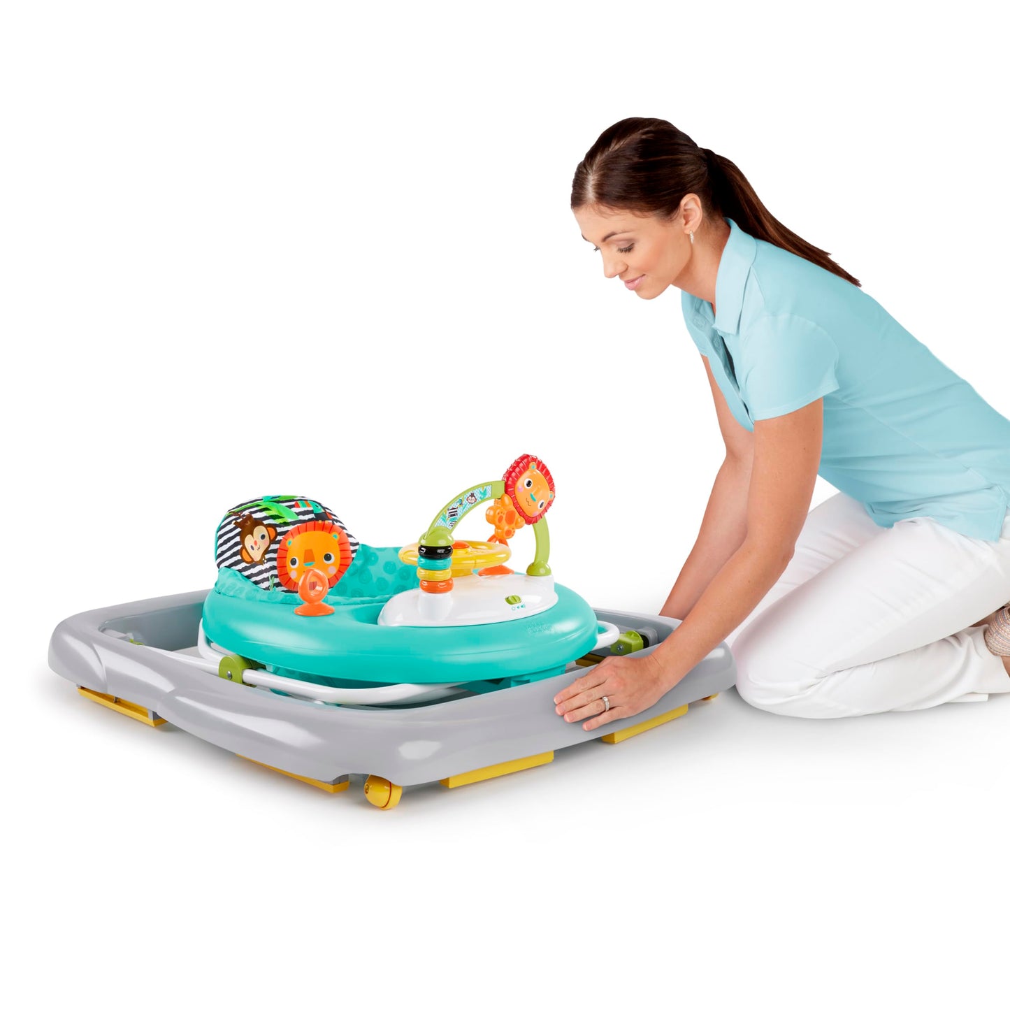 Bright Starts Zig Zag Zebra Walker with Easy Fold Frame for Storage, Ages 6 months +