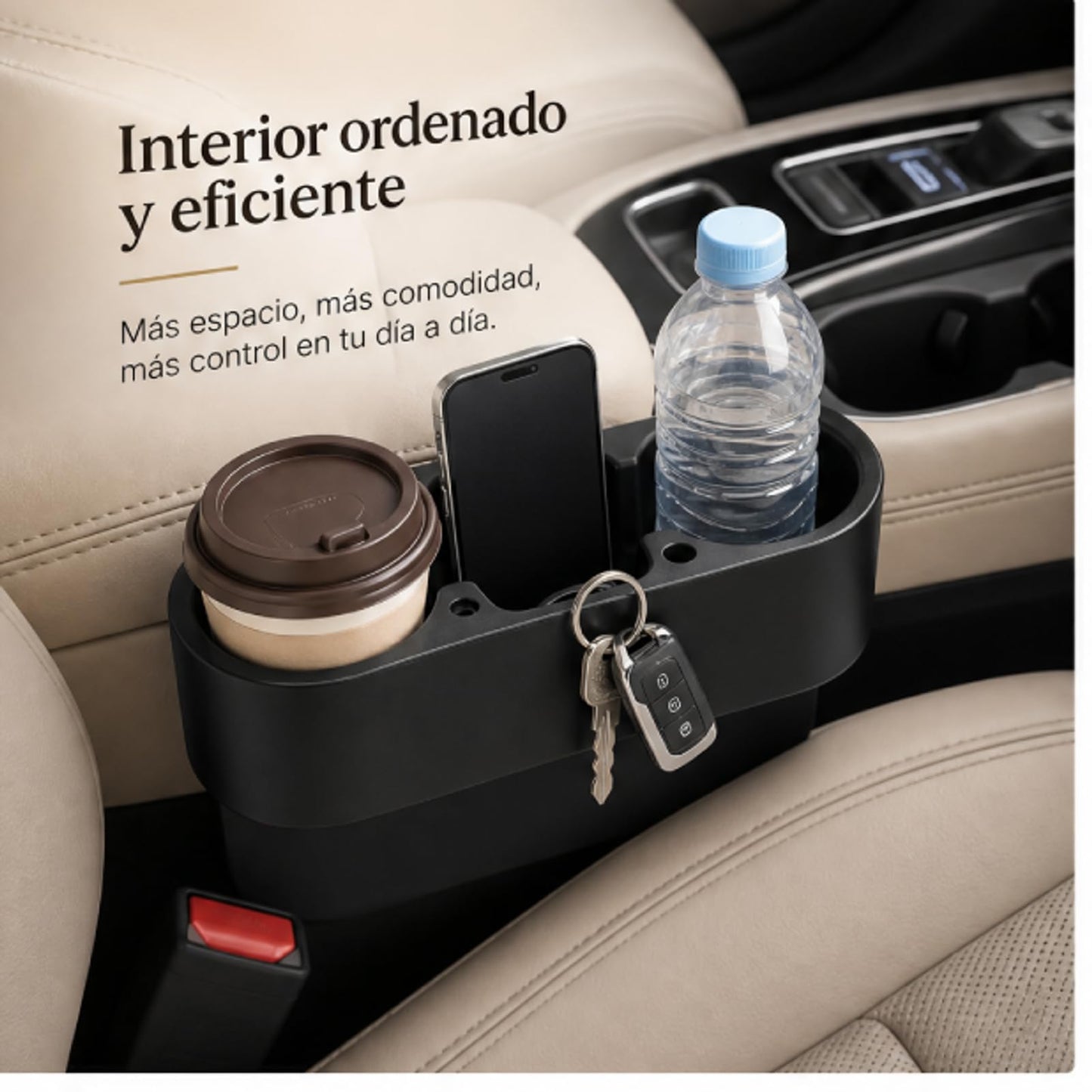Keenso Portavasos para Auto,3 en 1 Porta Vasos para Asiento de Coche