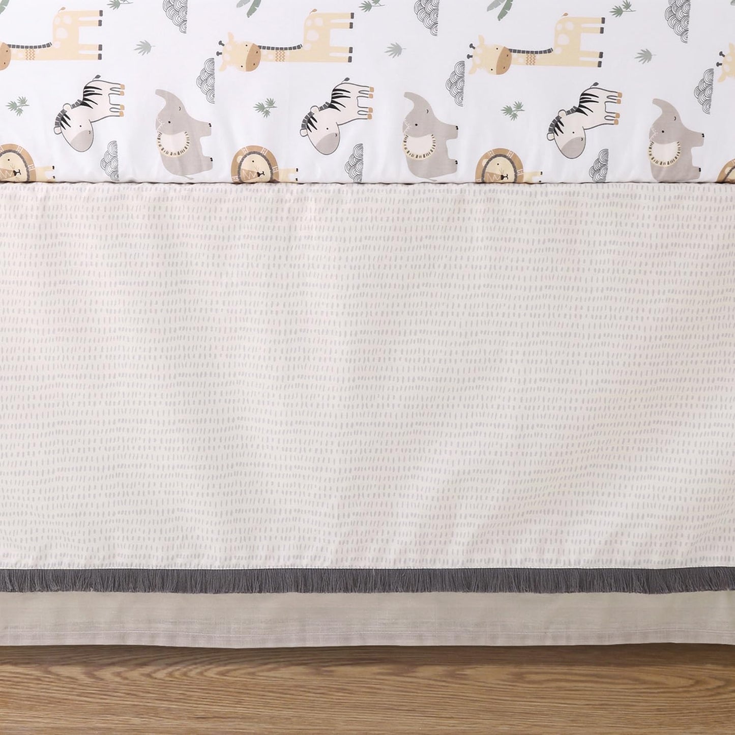The Peanutshell - Juego de cama de 4 piezas de algodón orgánico para niños y niñas, juego de cama de bebé recién nacido, bebé y niño pequeño, decoración con dos sábanas de cuna, edredón con volantes y
