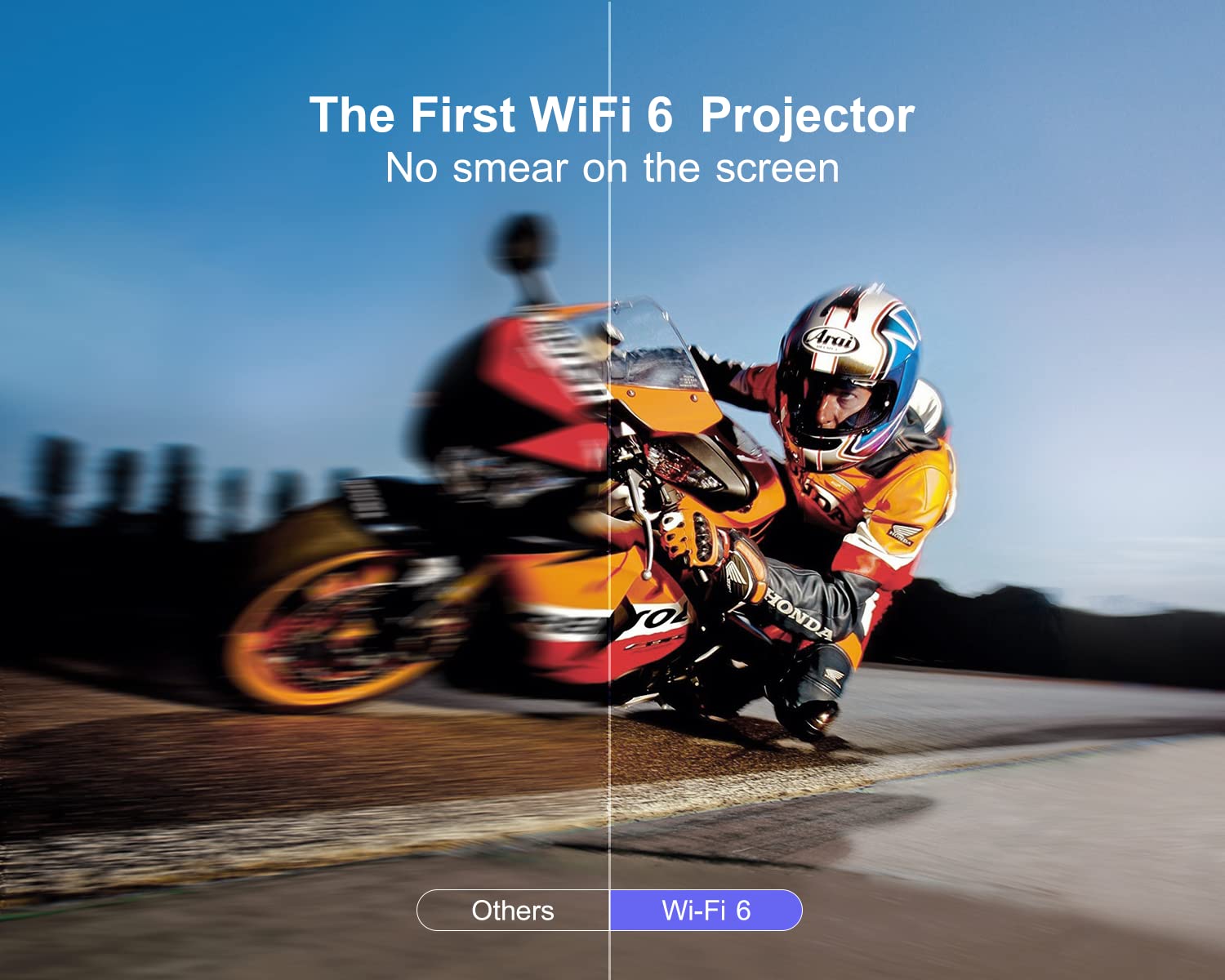 Proyector WiMiUS P62 Blanco con WiFi 6 y Bluetooth 5.2, 600ANSI Nativo 1080P y Auto 6D Keystone para iOS/Android/TV Stick