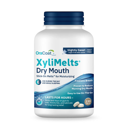 Discos Adherentes OraCoat XyliMelts Dulce Suave con Xilitol para Alivio de Boca Seca