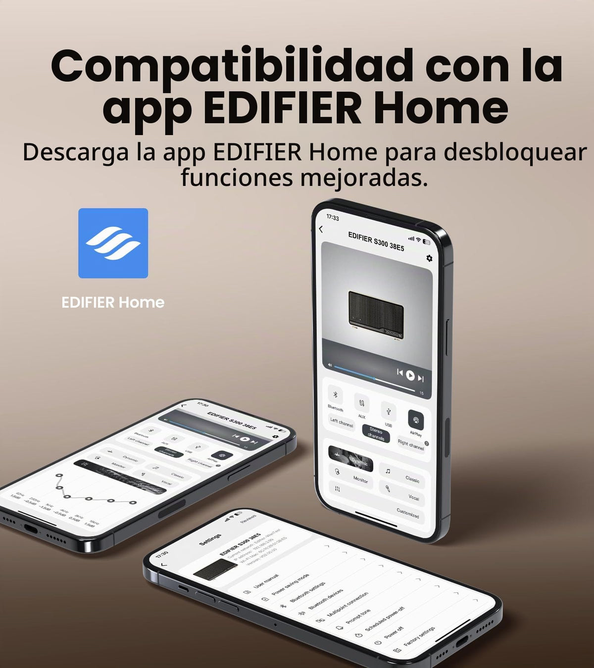 Altavoz Inalámbrico Edifier S300 Retro Multihabitación 80W Bluetooth Audio Alta Resolución con Control Remoto