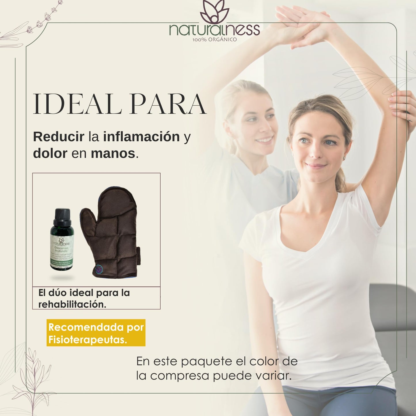 Paquete Compresa de Semillas para Mano y Aceite para Masaje 30 ml