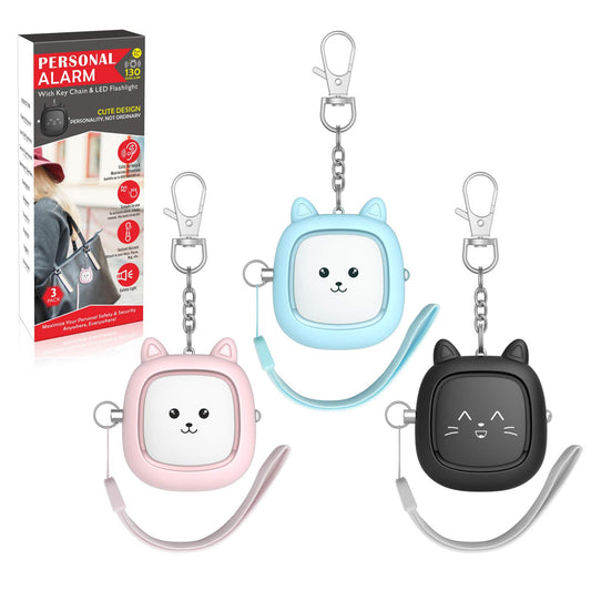 Alarma Personal VIGOROAD 130 dB con Luz LED para Seguridad de Emergencia