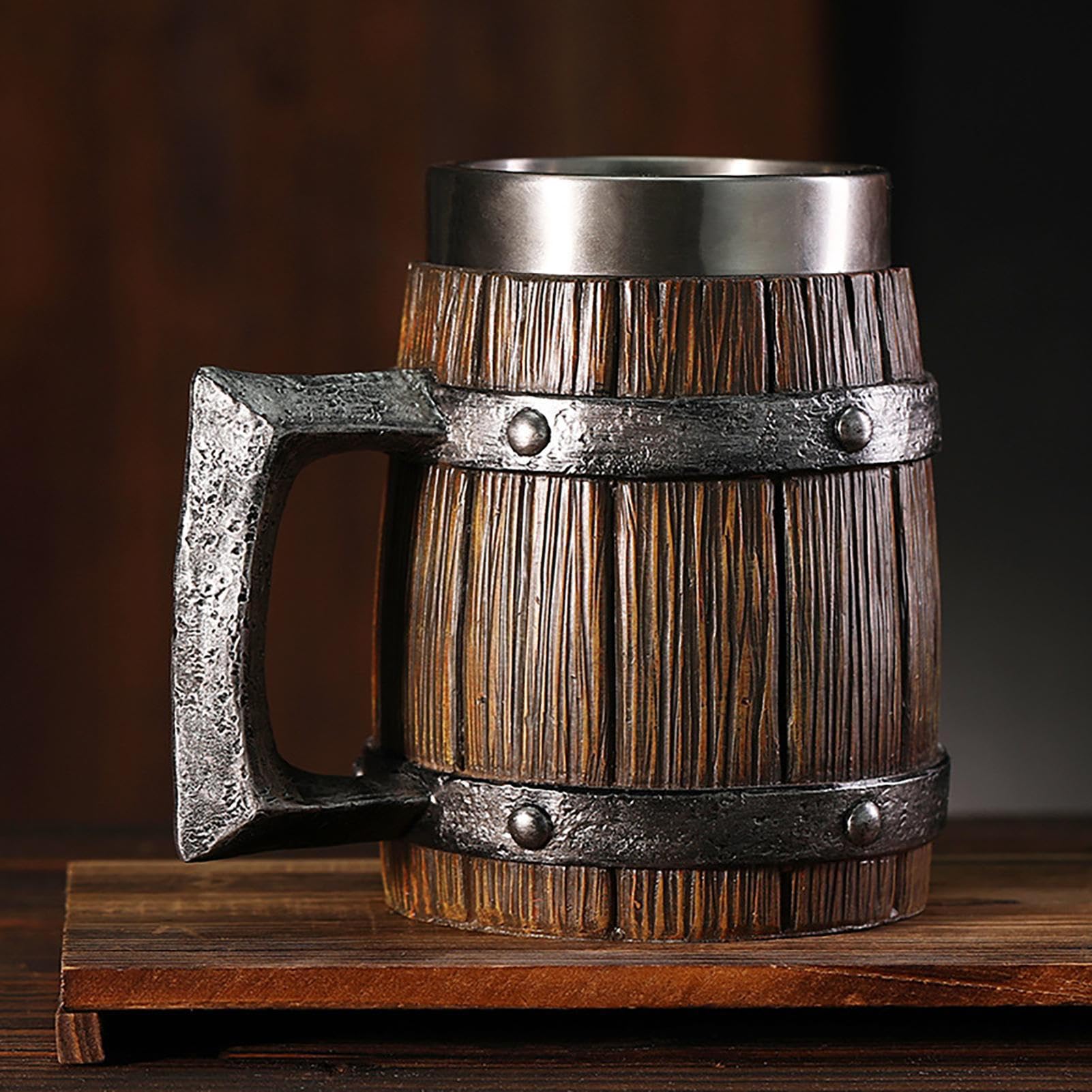 Taza Cerveza PUCHEN café Vikingo Madera para Hombre