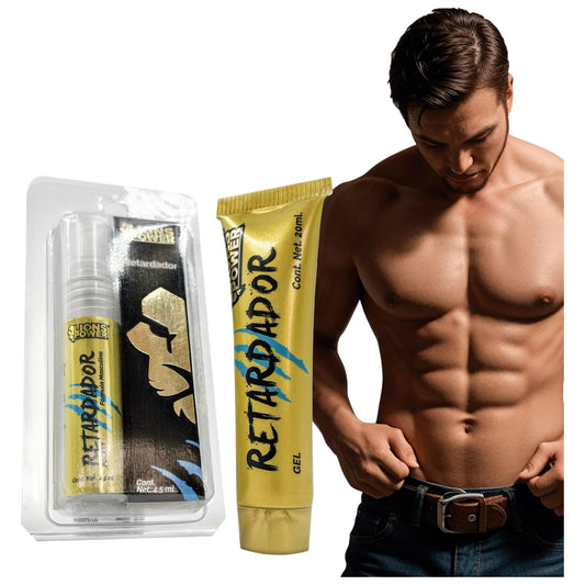 Kit Retardante en Crema y Spray - Mayor Duración para el Placer Masculino, Li0ns Powerr Desensibilizante para hombres, Retardador