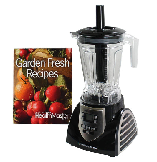 Healthmaster Elite Emulsionante de alimentos, frutas y verduras Blender by Montel williams-black & acero inoxidable