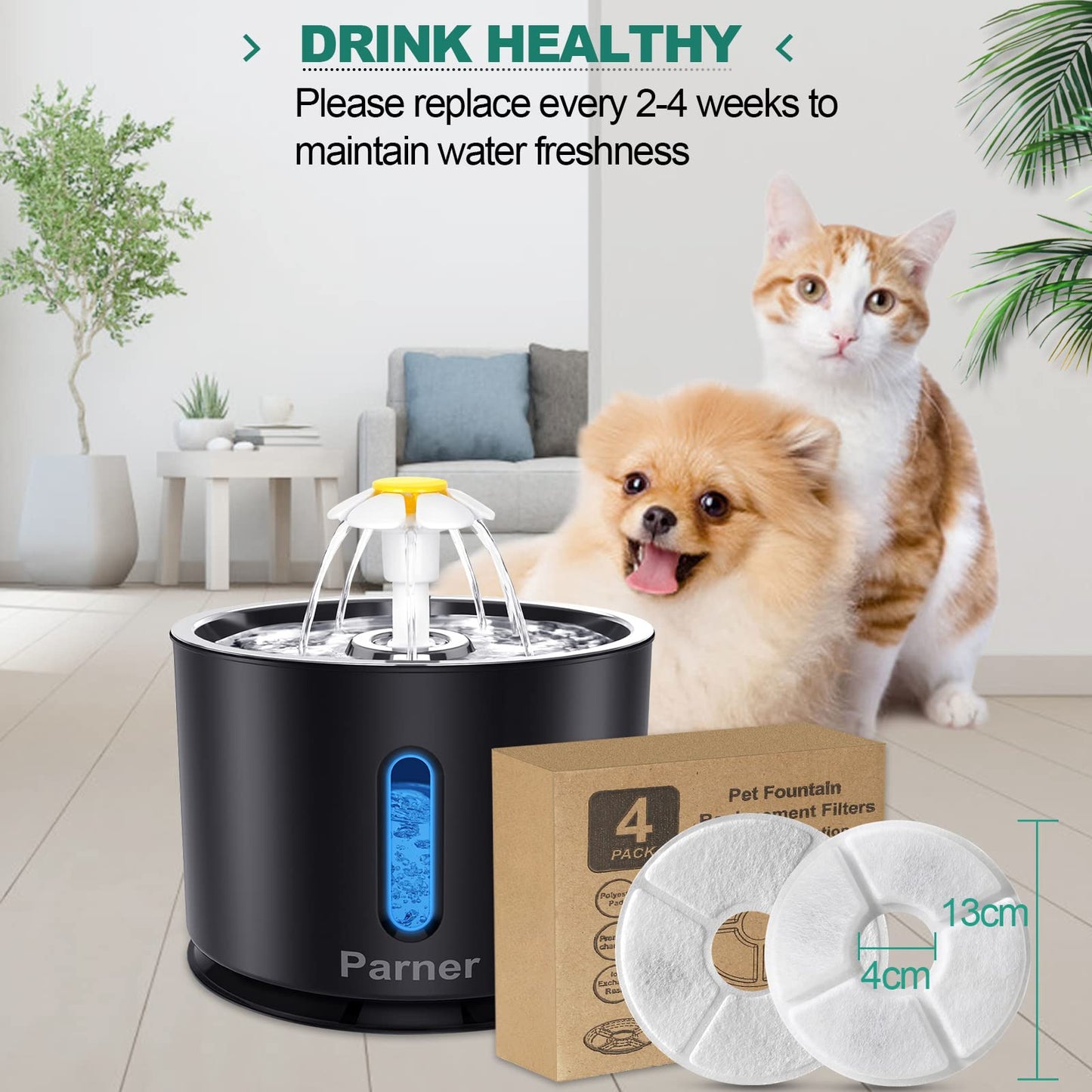 Filtros para Fuentes Parner Cuatro Paquetes para Gatos y Perros