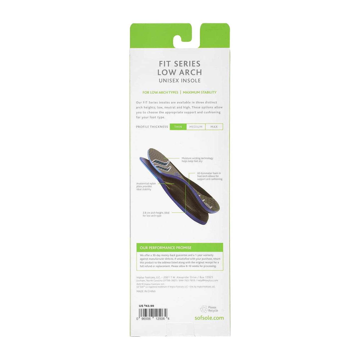 Plantillas de Suela Sof Unisex Gris FIT de Longitud Completa para Mujer