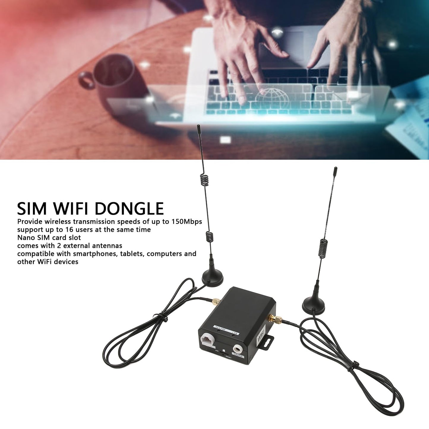 Diydeg Router 4G LTE Industrial, Router WiFi 150Mbps con Ranura para Tarjeta SIM, 2 Antenas externas, módem Router Celular inalámbrico en Asia, Sudeste Asiático, África, Oriente Medio
