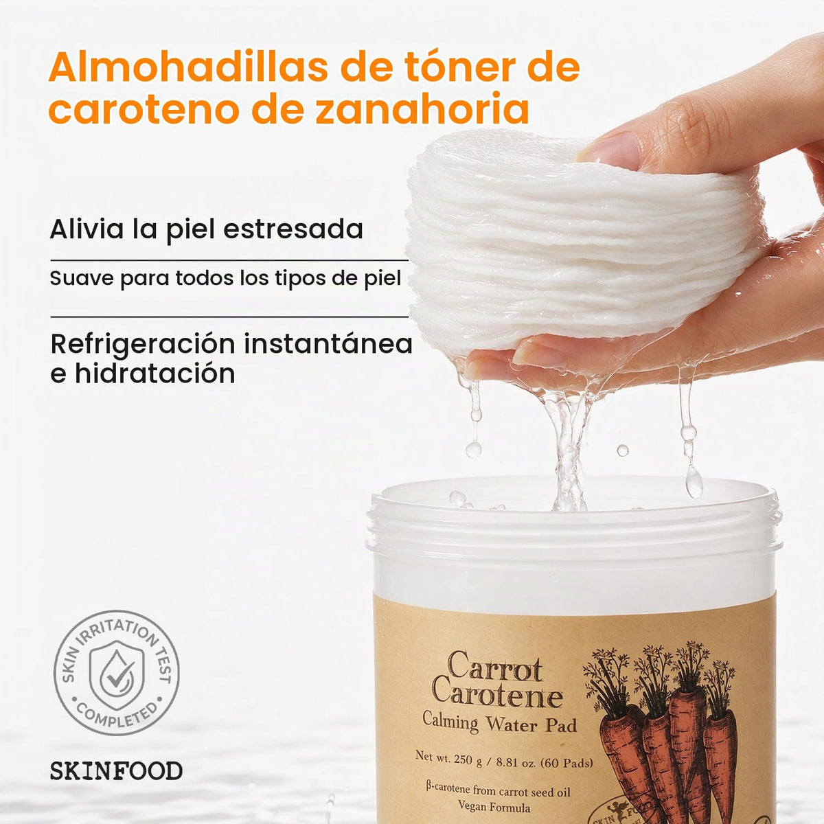 Almohadilla Calmante SKINFOOD Zanahoria para Piel Sensible Vegana