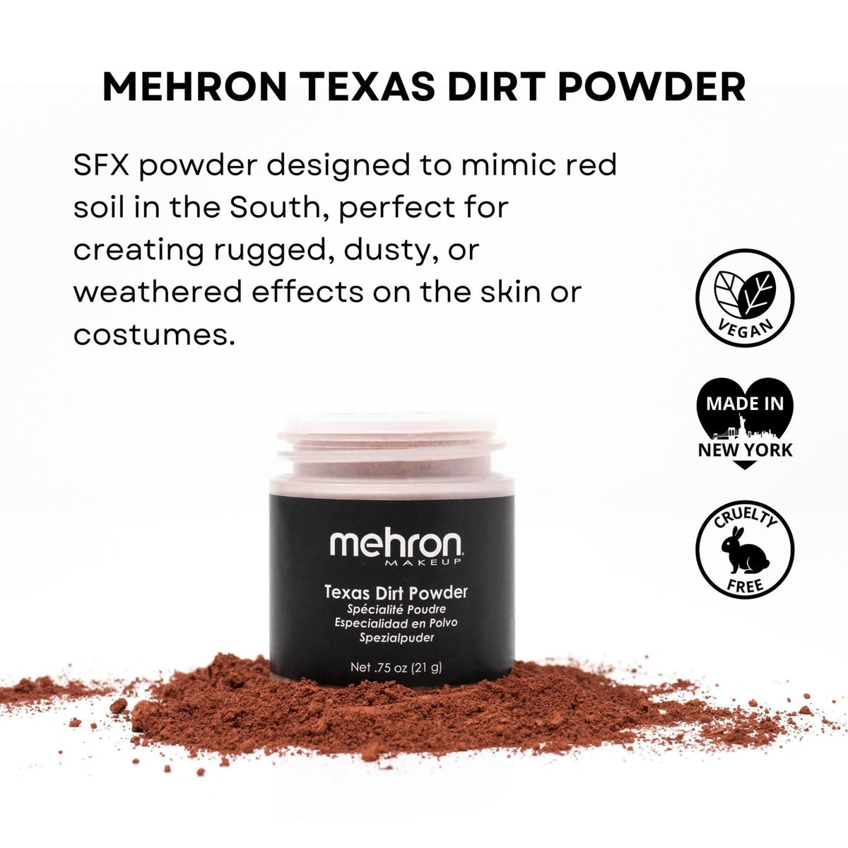 Mehron Texas Dirt Special Effects Makeup Powder (0.75 oz).