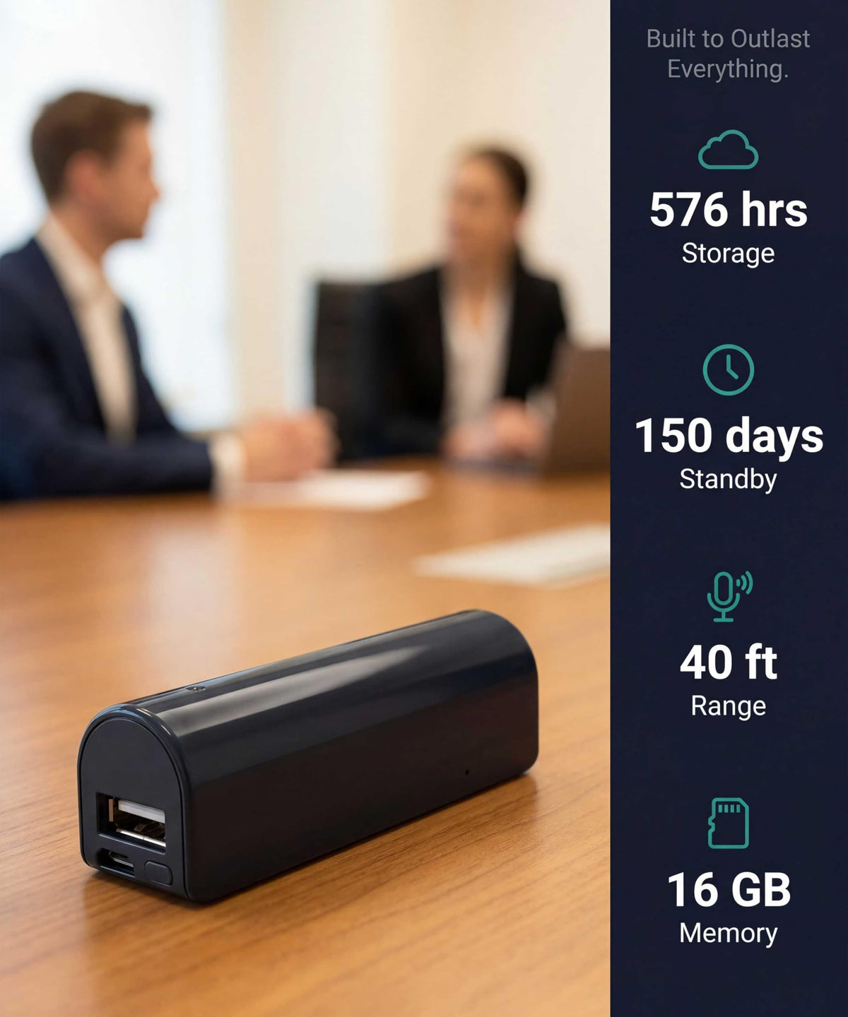 Grabadora de Audio Digital KBANK activada por Voz Negra con Sensibilidad Ajustable del Micrófono