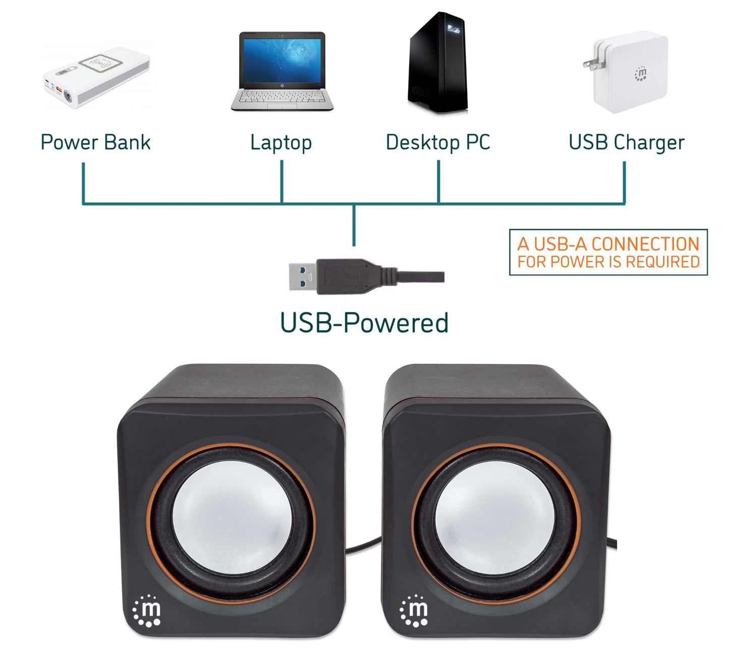Manhattan 161435 Sistema de Altavoces, Serie 2600, Negro