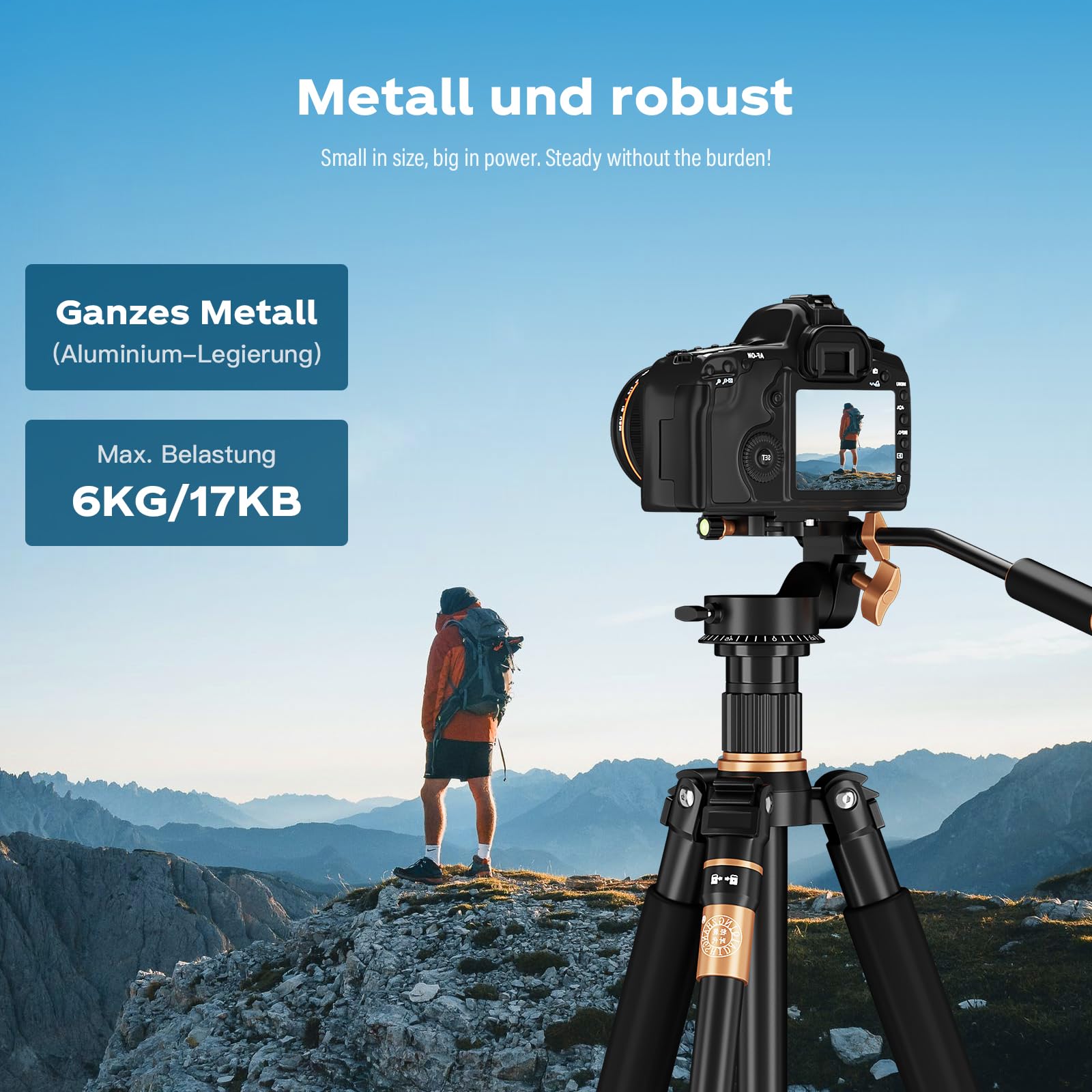 Trípode de Cámara Soonpho Q-08S Negro con Mango Extendido y Placa Deslizante