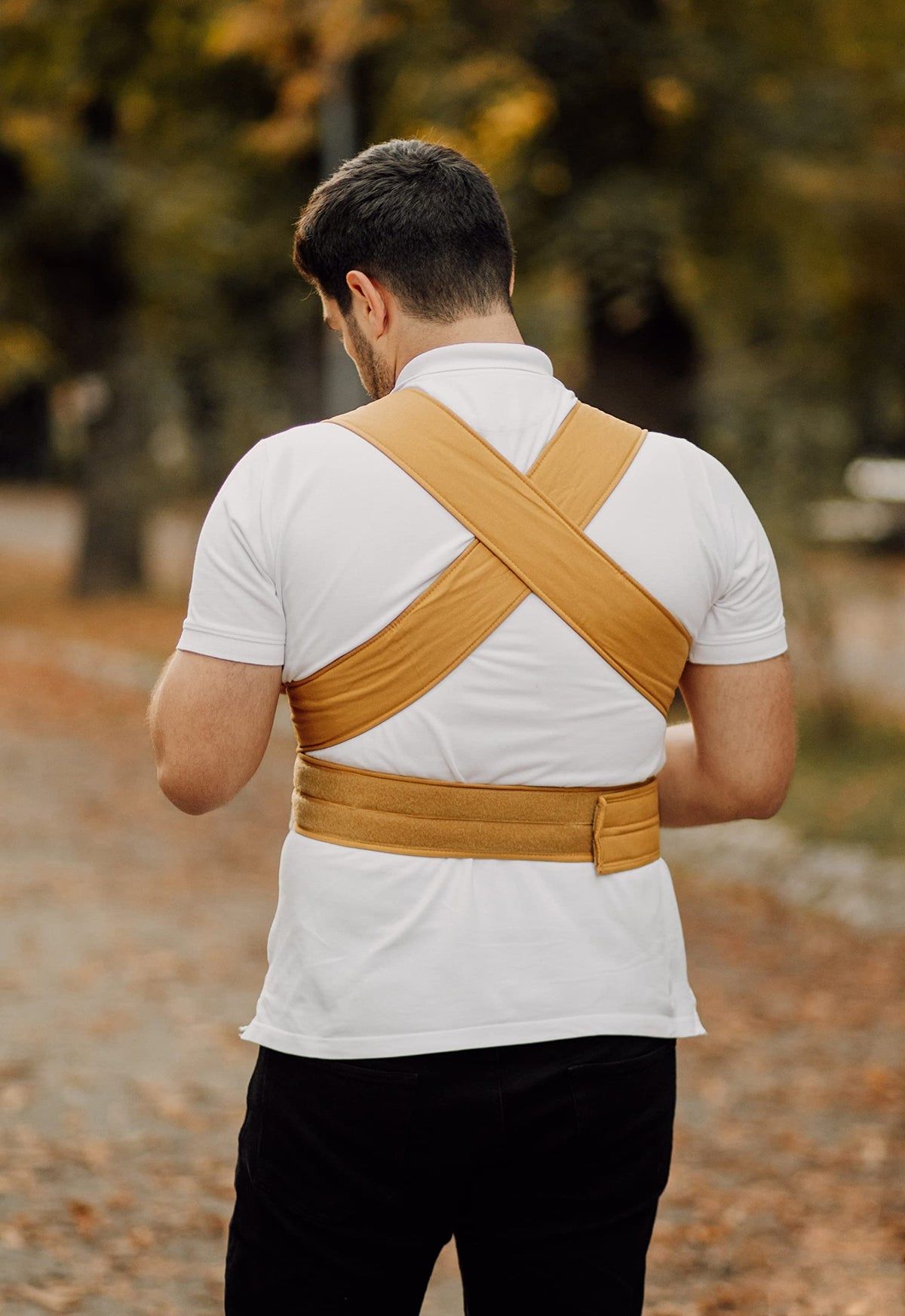 Marsupi Classic, portabebés ajustable con 2 posiciones de transporte (frontal y cadera), cangurera desde recién nacido (3.5-15 kg), algodón orgánico, Butterscotch, Talla: XL