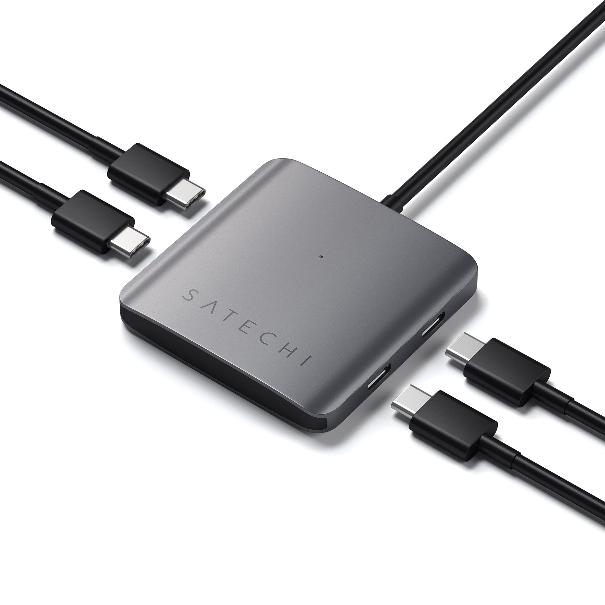 Concentrador USB-C de 4 Puertos SATECHI Plateado para Transferencia de Datos