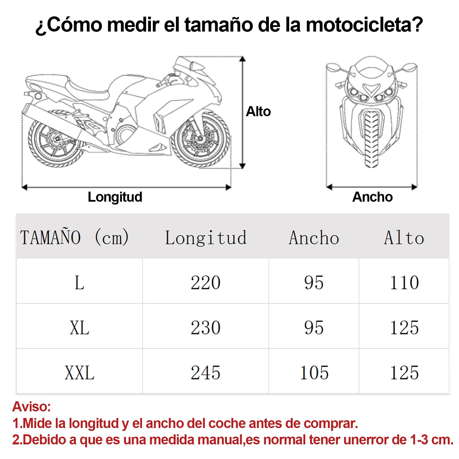 Lubardy - Funda para Moto Cubre para Motoneta Impermeable Cubierta para Motocicleta Impermeable Accesorios Protección contra el Polvo, Escombros