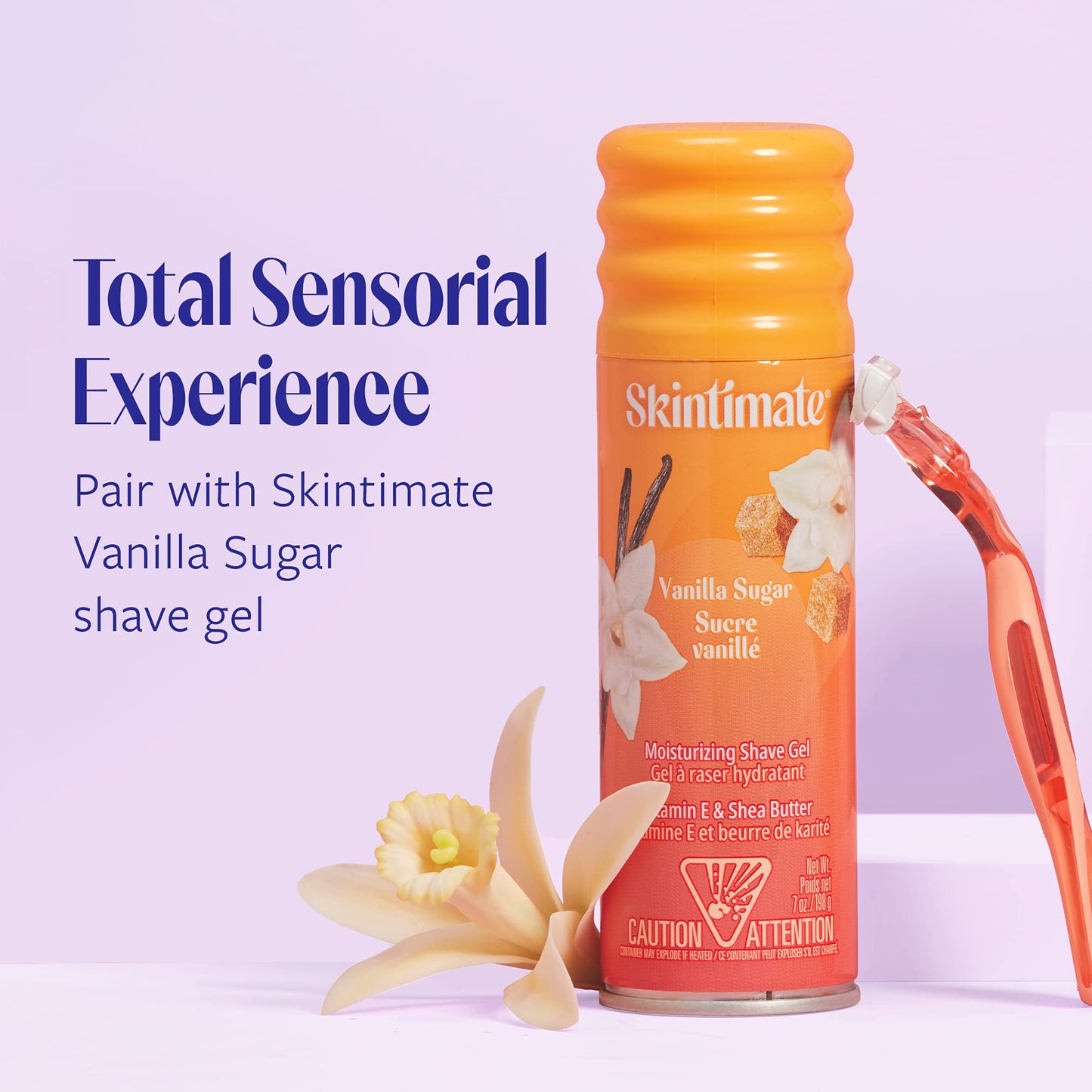 Skintimate Warm Vanilla Sugar Disposable Razor for Women, Gently Exfoliates, Four Blades are Designed to Prevent Nicks and Cuts, 3 Count (Pack of 3)
