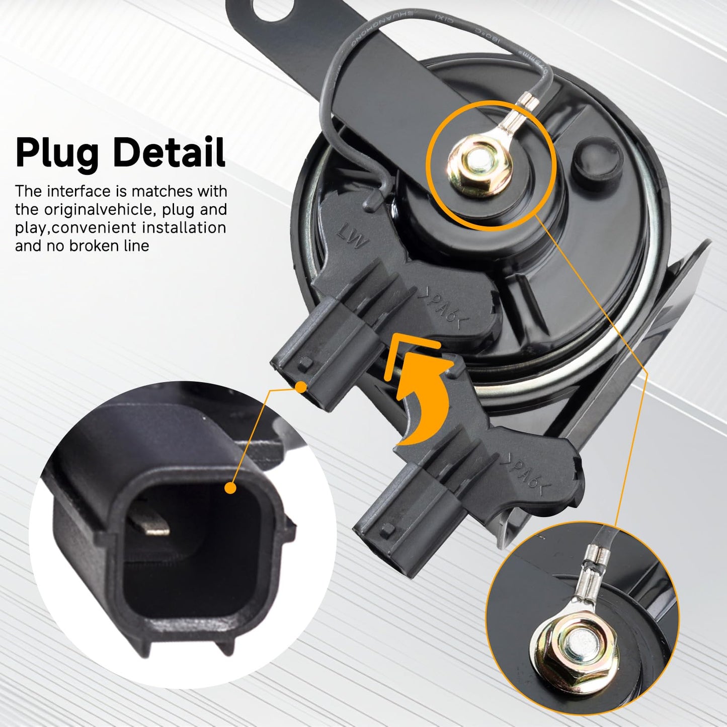 FARBIN Bocina automática especial con interfaz compatible con Honda/New Civic 12 V, bocina de coche fuerte con rejilla protectora, bocinas eléctricas de caracol de tono dual, impermeables y a prueba