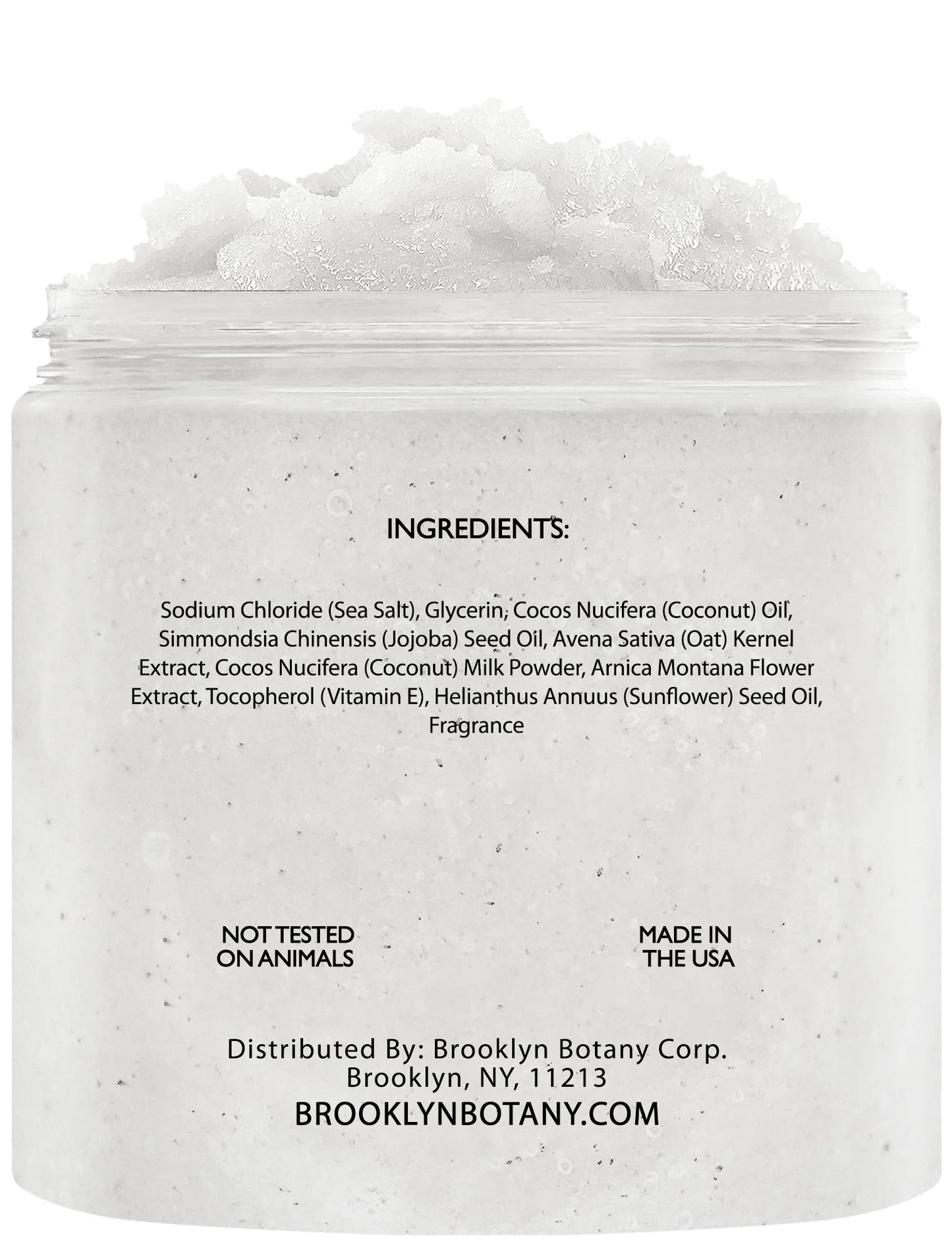 Brooklyn Botany - Exfoliante corporal con leche de coco, 100% natural, anticelulítico, exfoliante corporal con sal del Mar Muerto y aceites esenciales, 10 onzas