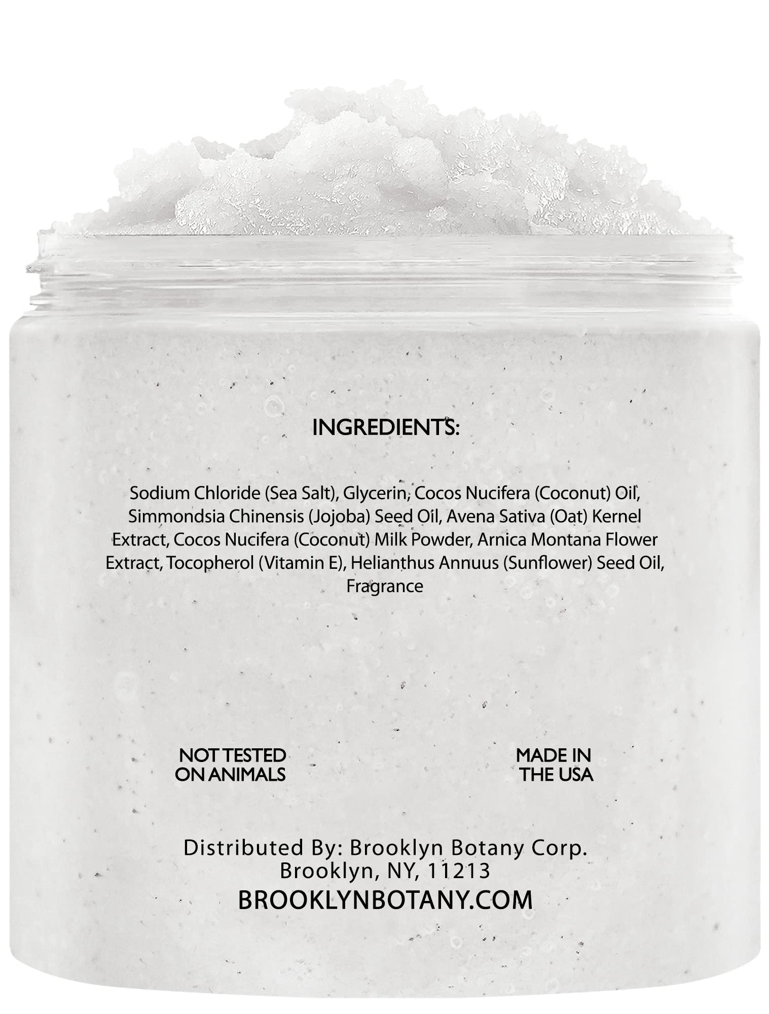 Brooklyn Botany - Exfoliante corporal con leche de coco, 100% natural, anticelulítico, exfoliante corporal con sal del Mar Muerto y aceites esenciales, 10 onzas
