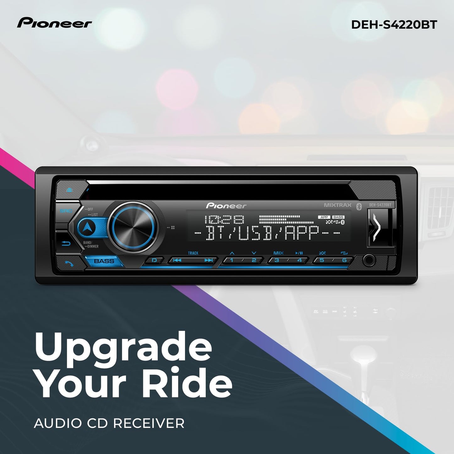 Pioneer Receptor de CD negro con Bluetooth incorporado