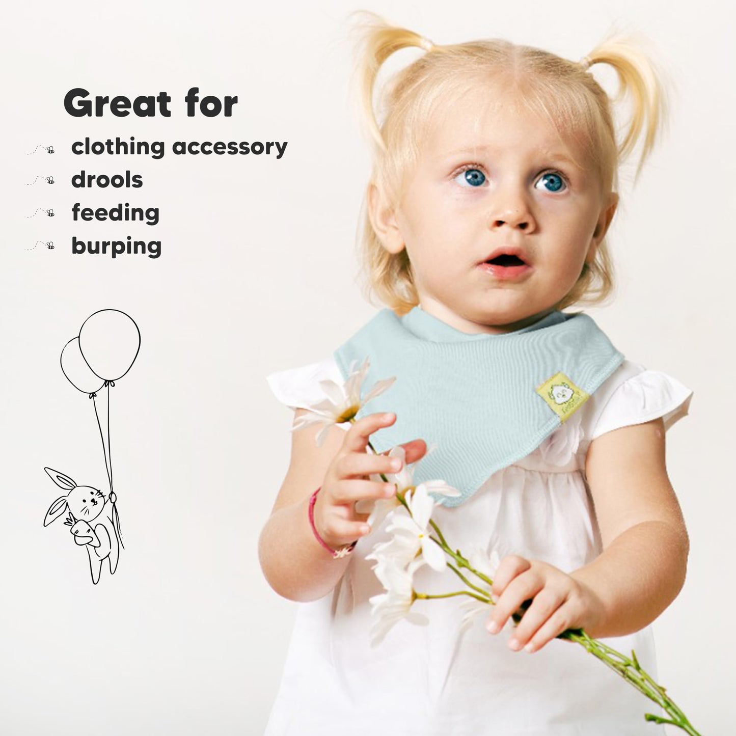 Paquete de 8 baberos orgánicos para niñas – Baberos triangulares súper absorbentes para bebés babeos y dentición, 100% algodón extra suave para recién nacido, bebé de 0 a 36 meses (pastel silenciado)