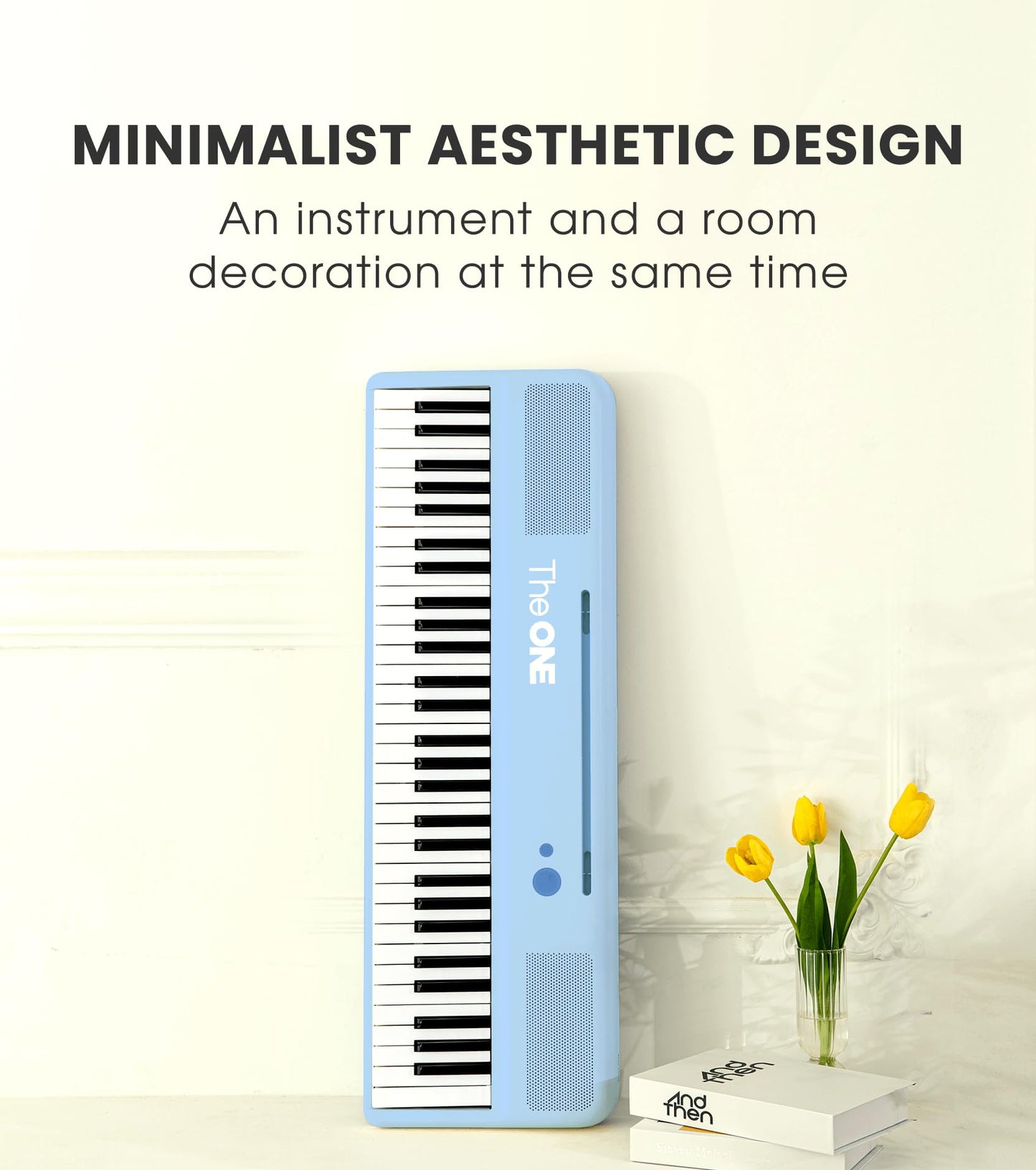 Teclado de Piano Inteligente The ONE COLOR Azul con 256 Timbres y Luces LED Integradas