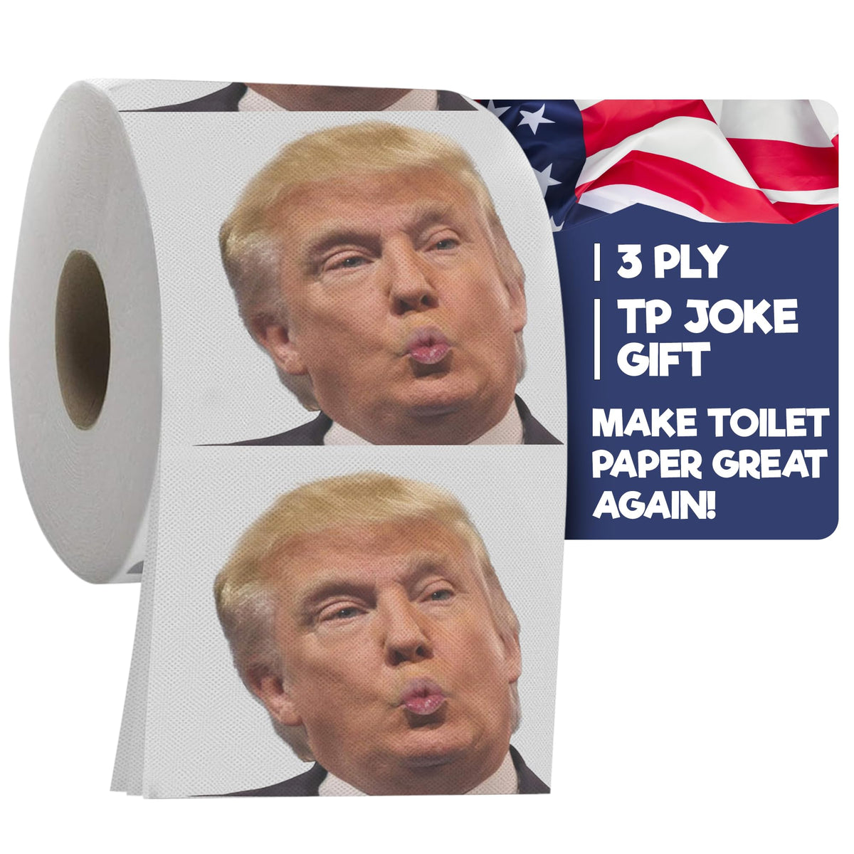 Papel Higiénico Donald Trump Imagen a Todo Color Regalo Político Divertido
