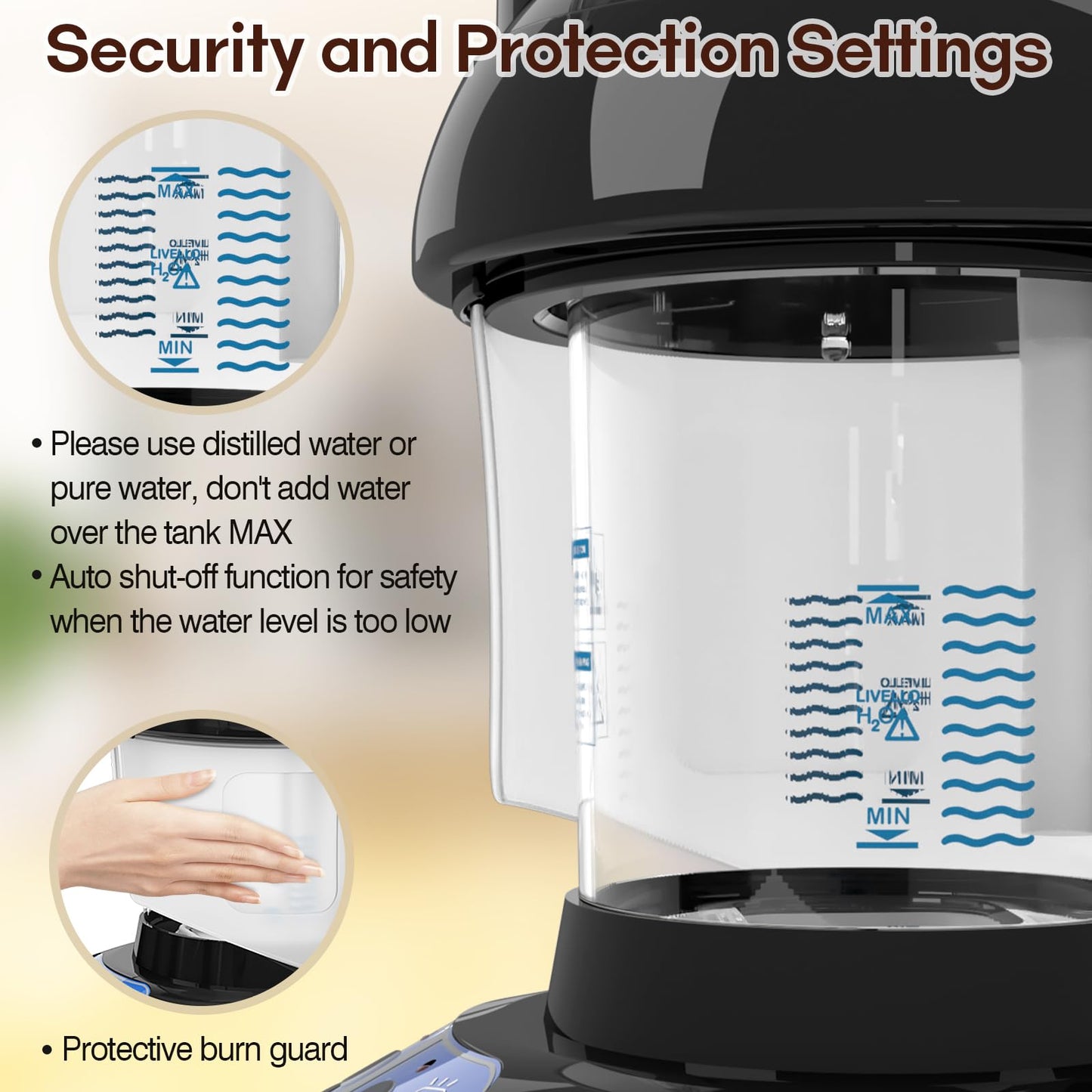 Kingsteam Evaporador de ozono máquina de vapor 2 en 1,Diseñado para el cuidado personal en casa y en el salón，negro