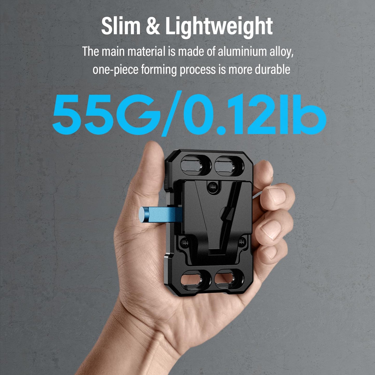 Sirui Mini Placa de batería de Montaje en V, Adaptador pequeño de Montaje en V con múltiples roscas, M4 y M3 de 1/4 Pulgadas, 3/8 Pulgadas, SC-VM-B