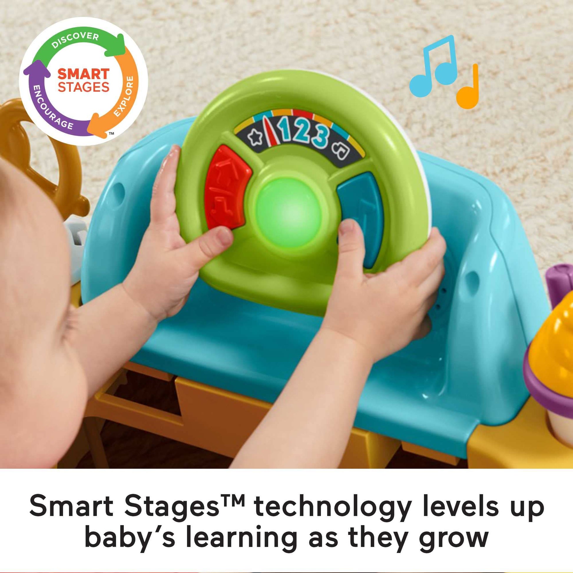 Fisher-Price - Juguete de aprendizaje de bebé a niño pequeño 2 en 1 Servin' Up Fun Jumperoo Centro de actividades con luces musicales y juego de rompecabezas de clasificación de formas