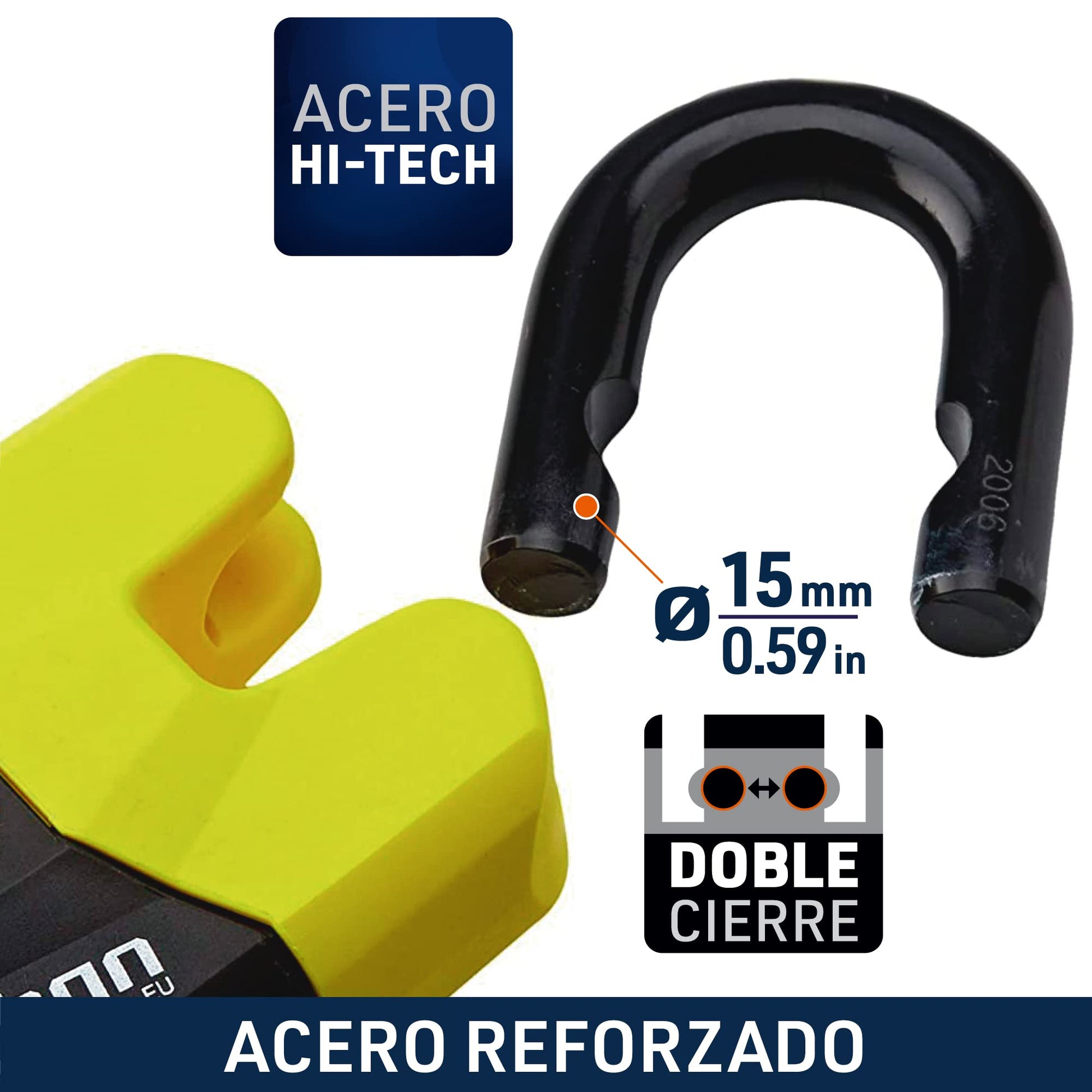 Urban Security U8K120 Candado para Moto Cadena de Seguridad para Moto Candado Moto Cadena para Moto, Cadena y Candado para Motocicleta Homologado Alta Seguridad, Candado Motocicleta Cadena Moto 120cm