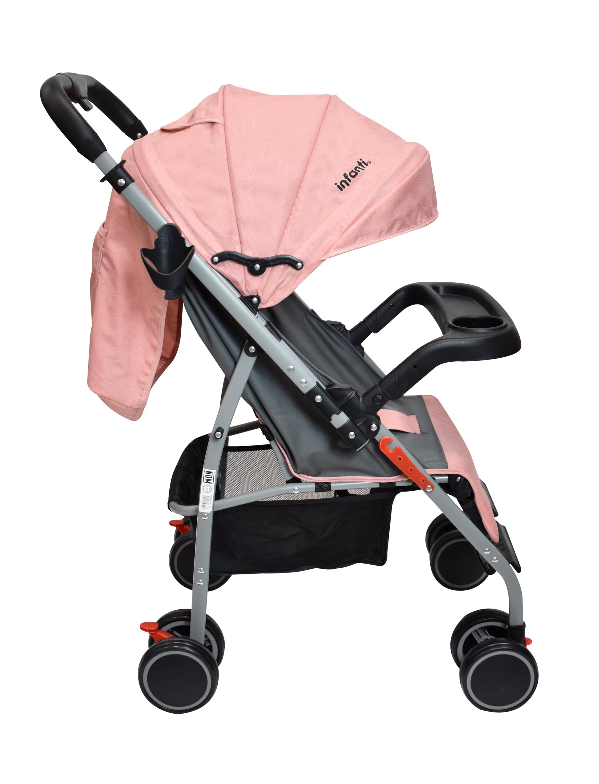 INFANTI | Carriola De Paseo Ivy | Con Mango Reversible | Ligera y Plegable | Soporta 15 kg | Multiposiciones (Salmón)