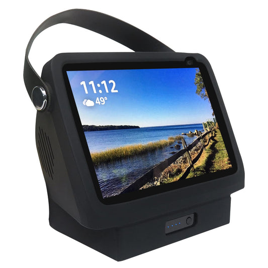 Base de batería para Show8 de 1ª y 2ª generación, portátil Show8 2ª cargador, soporte de batería para altavoz Smarts 15600 mAh, 9.5 horas de tiempo de trabajo con asa, negro..