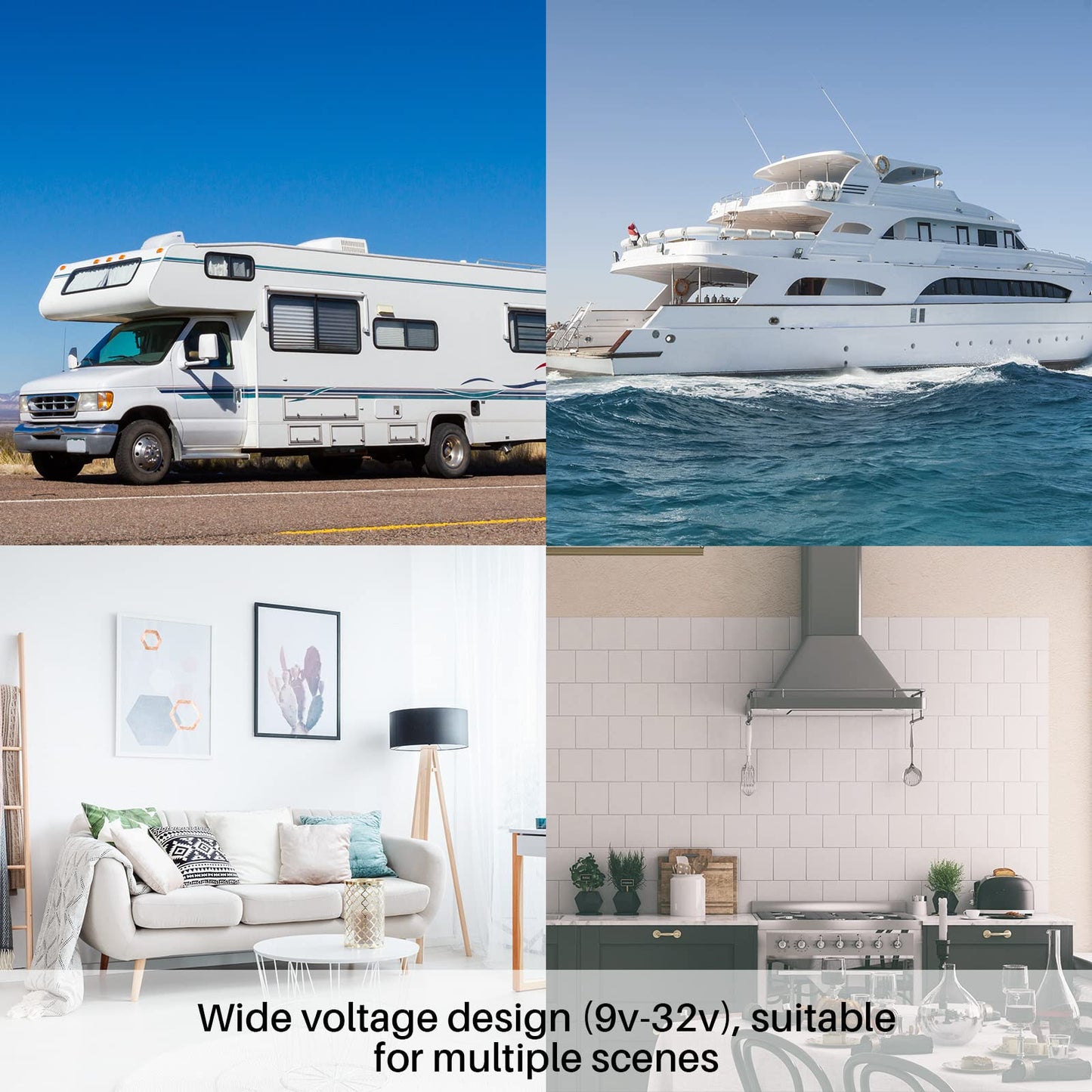 SYLVOX - TV Inteligente de 32 Pulgadas de 12 voltios FHD 1080P Reproductor de Disco de Video Digital ARC CEC WiFi Integrado Soporte de conexión inalámbrica, Adecuado para Caravana, Cocina, recámara,