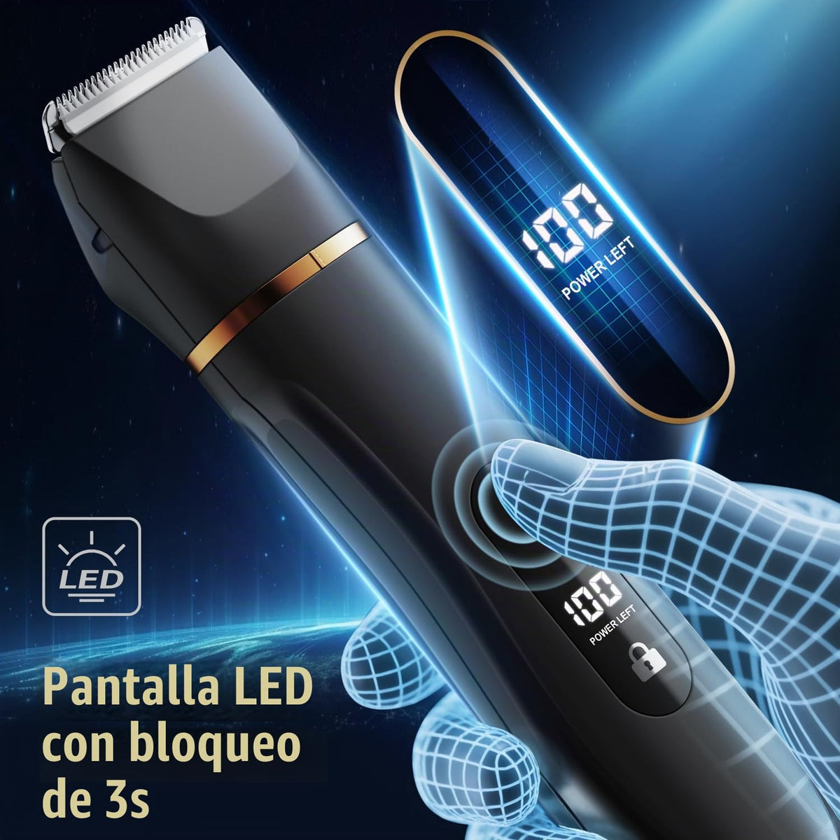 Rasuradora de Lámina y Recortadora de Bikini para Mujer, Depiladora Eléctrica Impermeable e Indolora para Piernas, Cuerpo, Axilas y Vello Facial, Inalámbrica con Cuchilla Cerámica, Base de Carga USB, Tamaño de Viaje, Regalo para Ella (Negro)