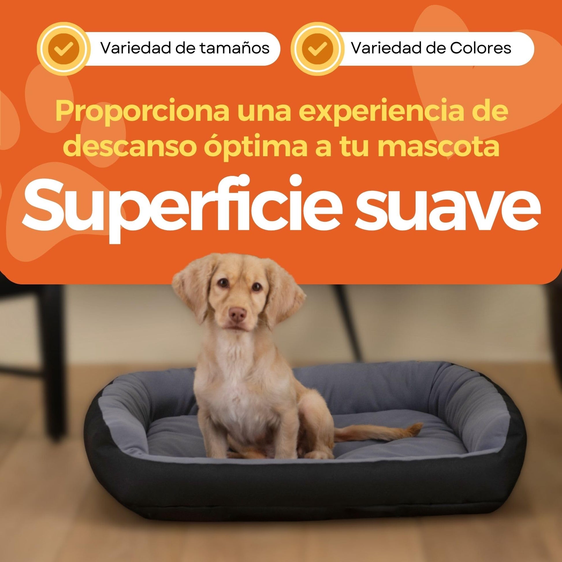 Cama para Perro Hills Medium Negra Gris Resistente y Confortable con Relleno Suave