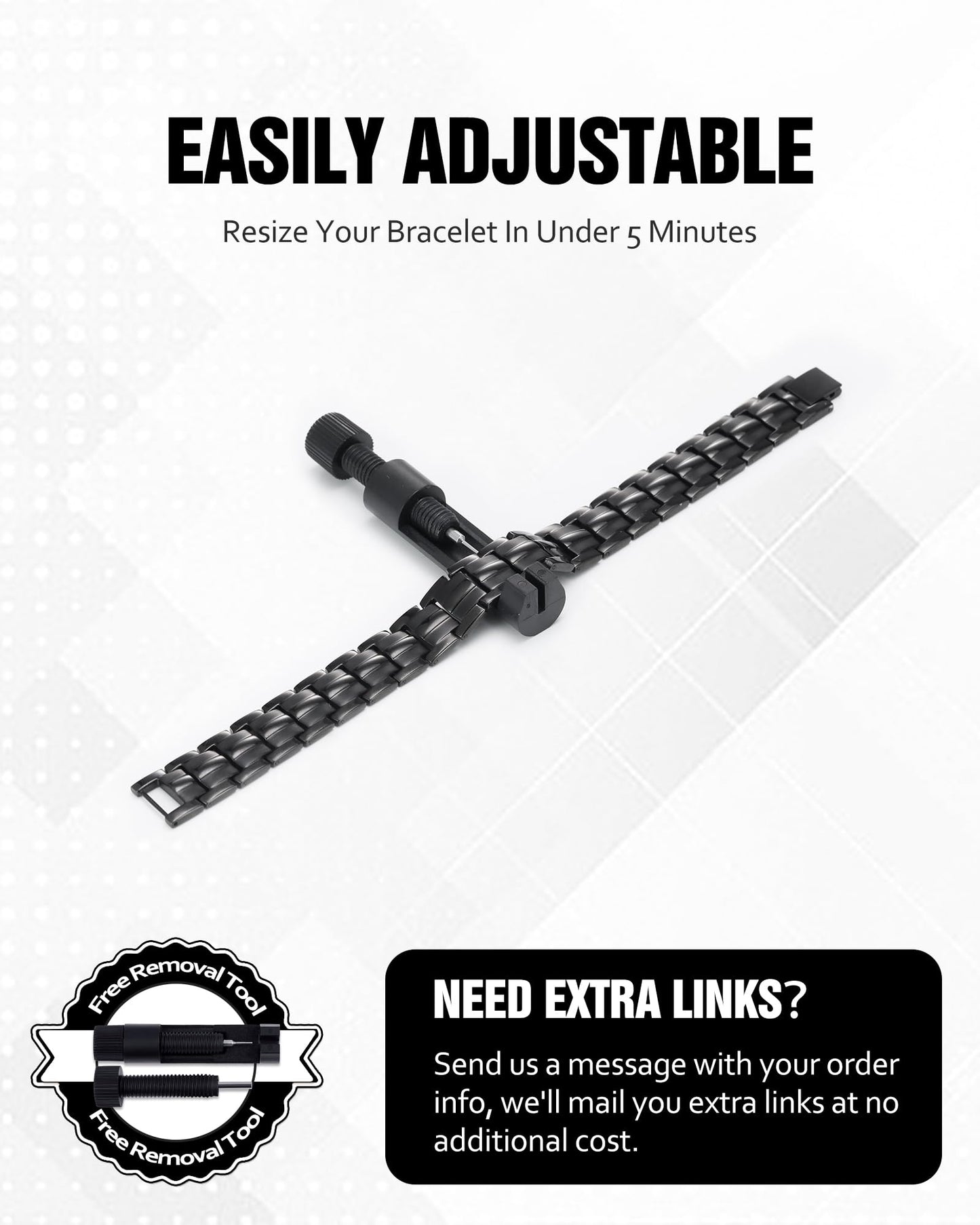 Jecanori Pulseras de acero de titanio para hombre - Pulsera ultra para hombre con herramienta de extracción y caja de regalo de joyería