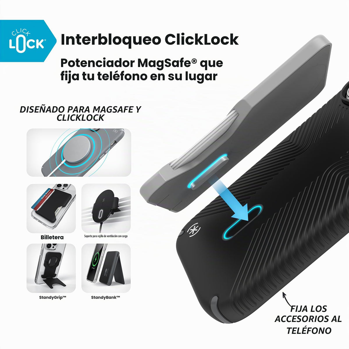 Funda para iPhone 17 Pro Speck negra y gris pizarrón protectora delgada