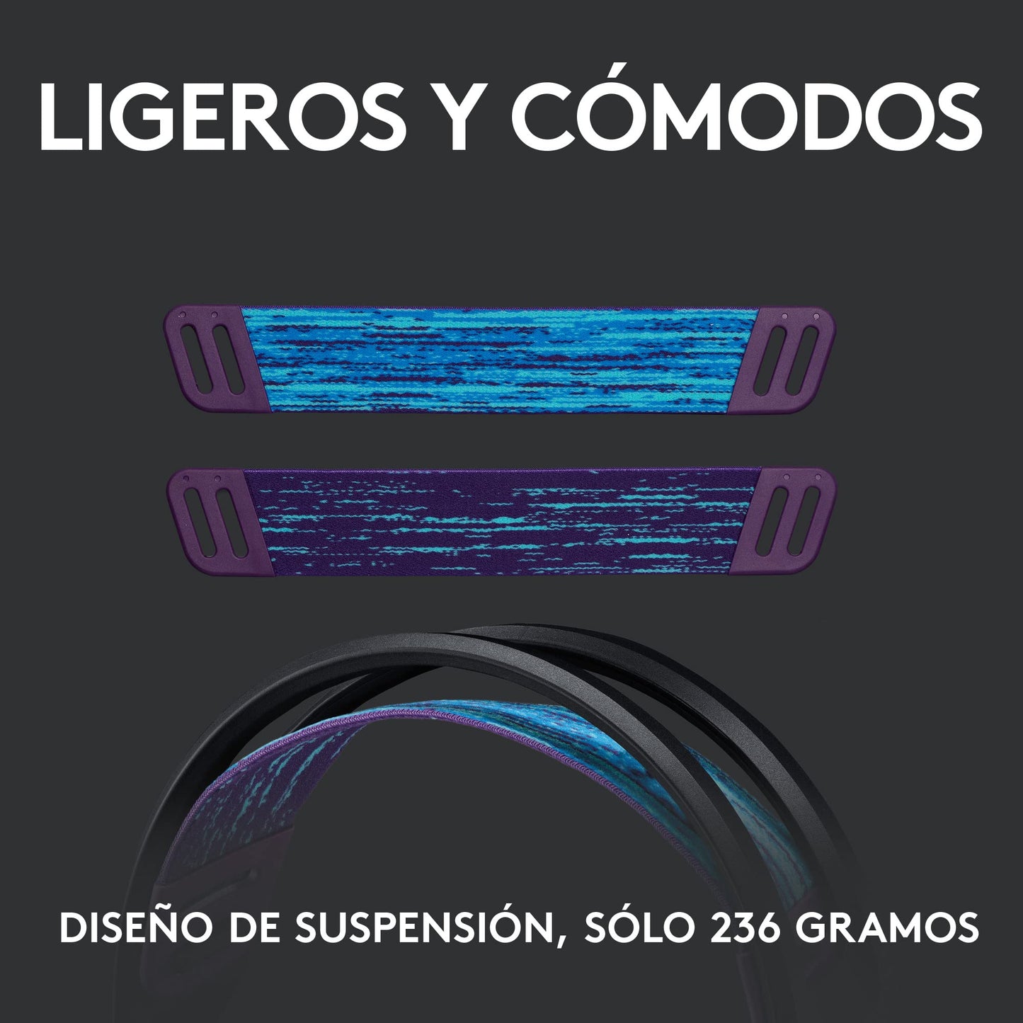 Logitech G535 Lightspeed Audífonos Inalámbricos para Gaming - Ligeros, Micrófono Volteable para silenciar, compatibles con PC, PS4, PS5, hasta 33 hrs de batería, Recargables USB - Negro