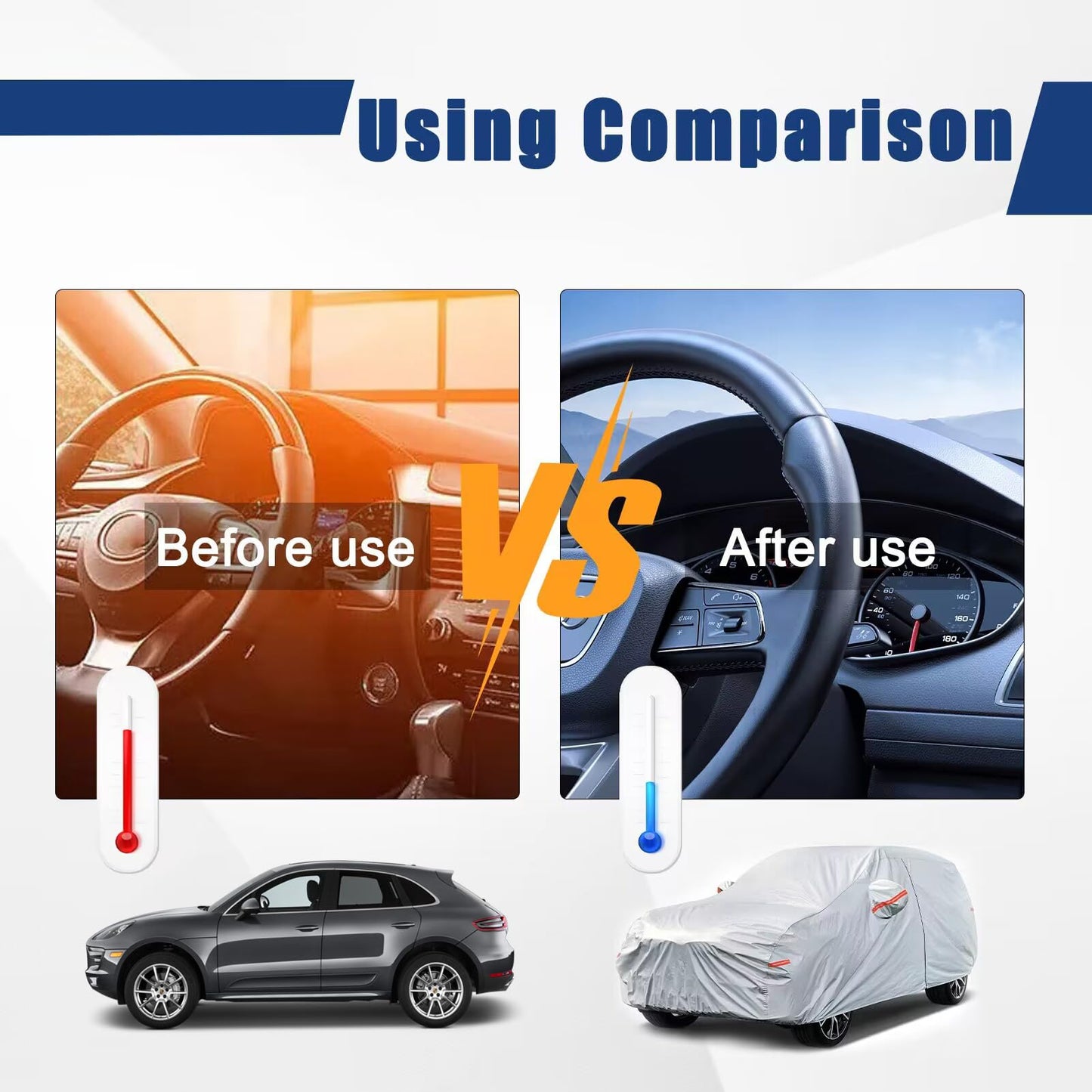 Kayme - Funda de coche SUV de 6 capas, personalizada para BMW X1 (2009-2023), impermeable a todo tipo de clima para automóviles, cubierta completa para exteriores, lluvia, sol, protección UV. Plateada