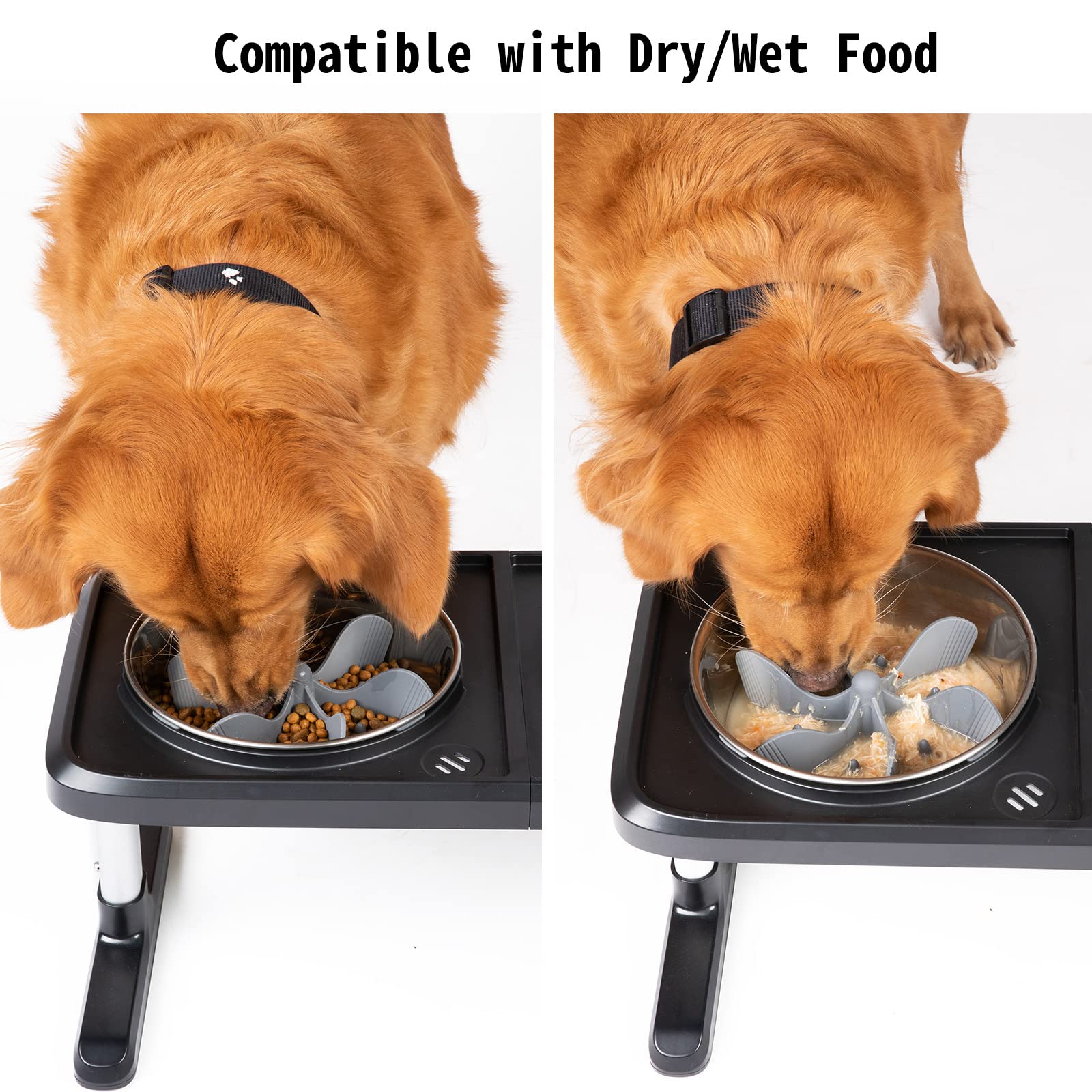 Keegud Cuenco para Perro de alimentación Lenta Insertar
