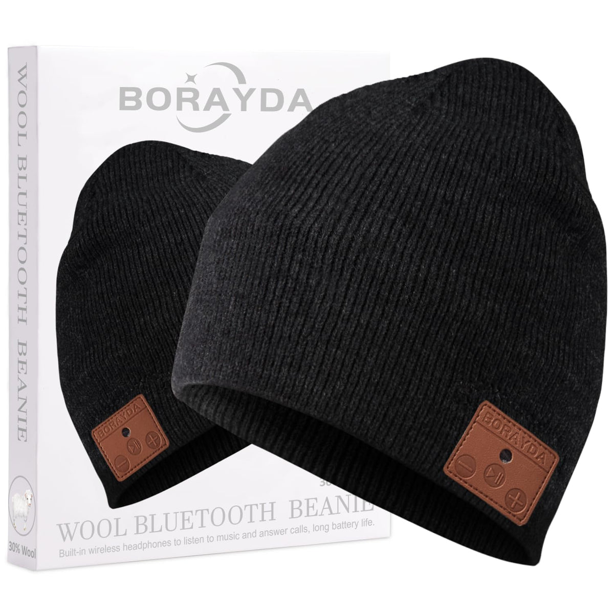 Gorro Bluetooth BORAYDA Negro con Micrófono y Sonido Estéreo HD