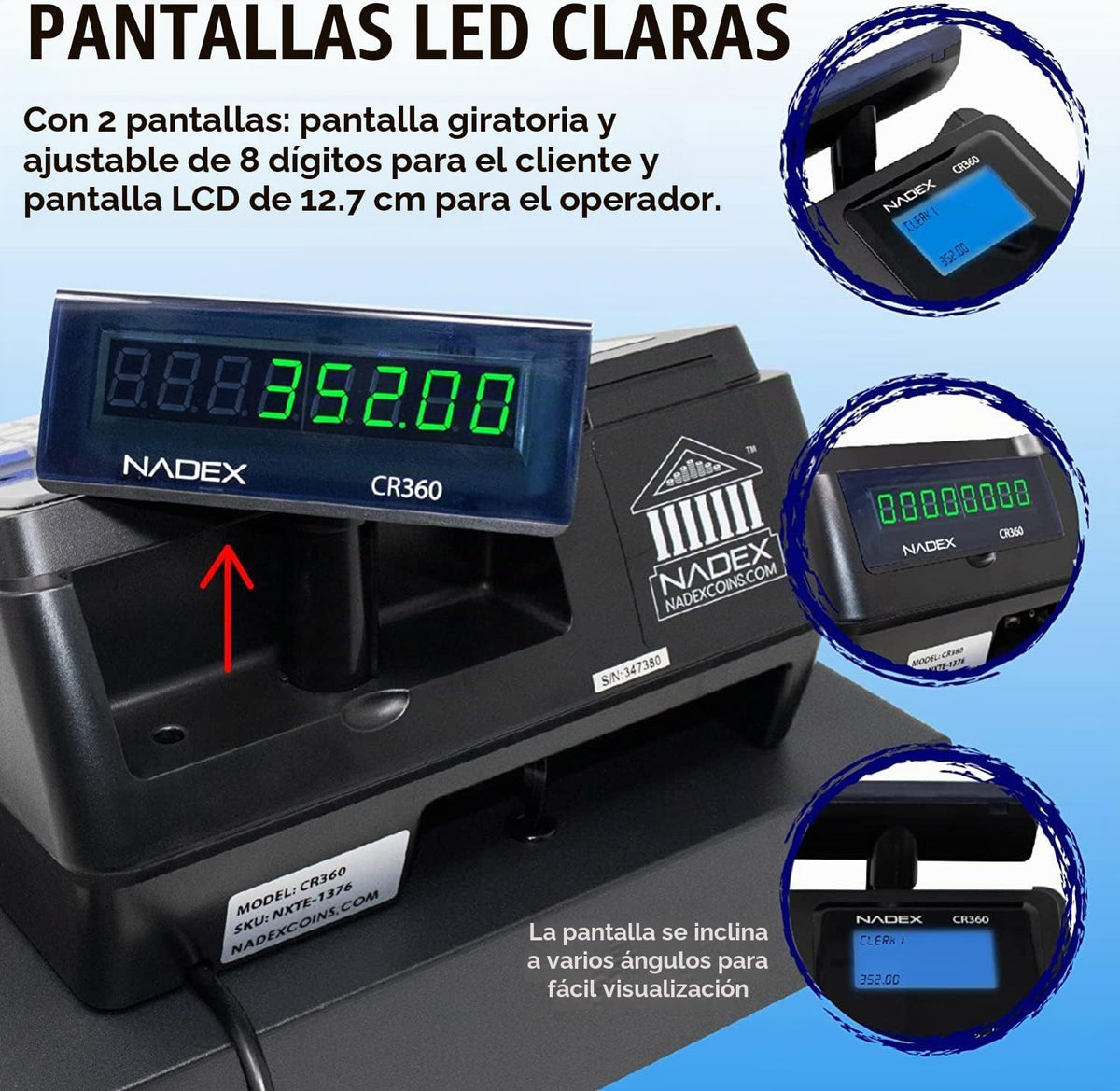 Caja Registradora Nadex CR360 Negro Impresora Térmica y Tamaño Compacto
