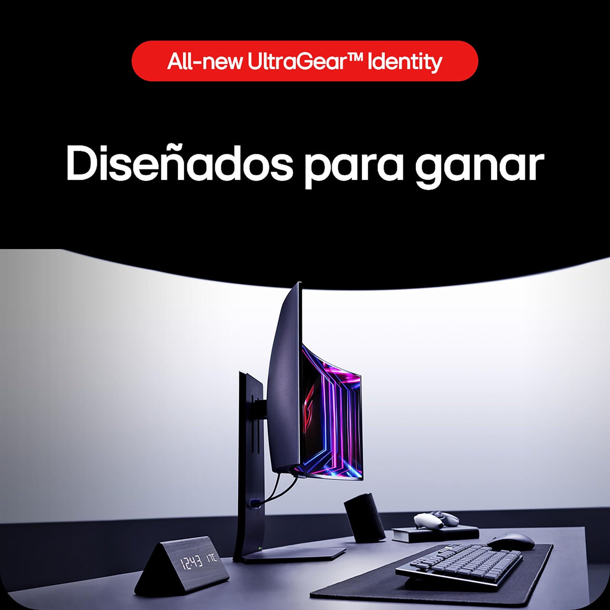 LG Monitor 34GS95QE-B Ultragear OLED Curvo R800 (3440 x 1440) 34" Refresh Rate 240 Hz, Tiempo de Respuesta de 0.03 ms (GTG), Contrast Ratio de 1500000:1