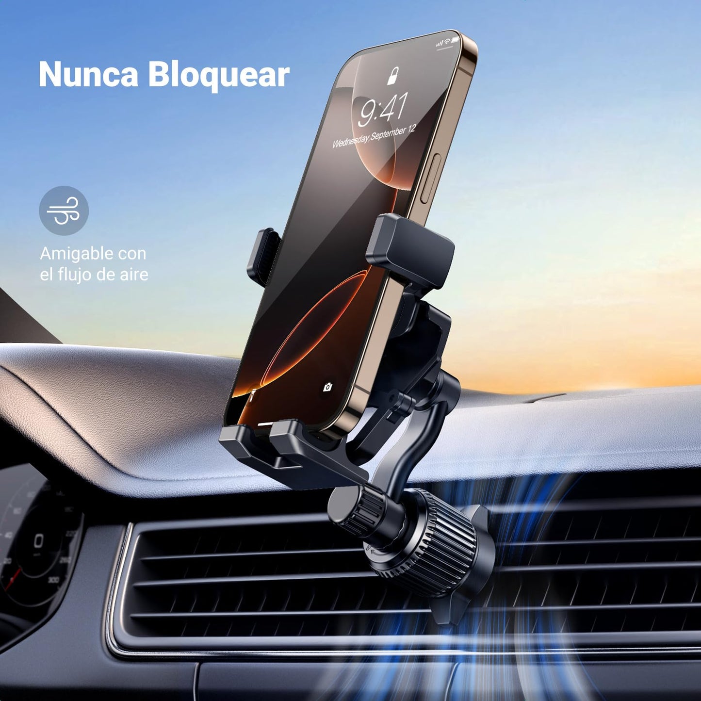 Soporte Celular Automóvil UGREEN Giratoria 360° Gancho Metálico para iPhone y Galaxy